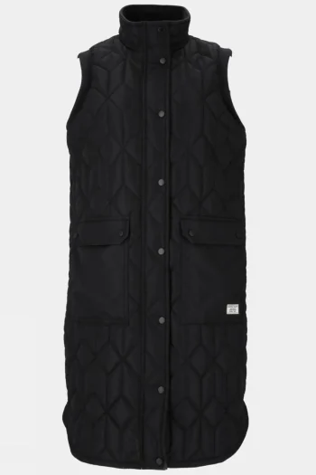 New Weather Report Womens Beah Long Quilted Gilet