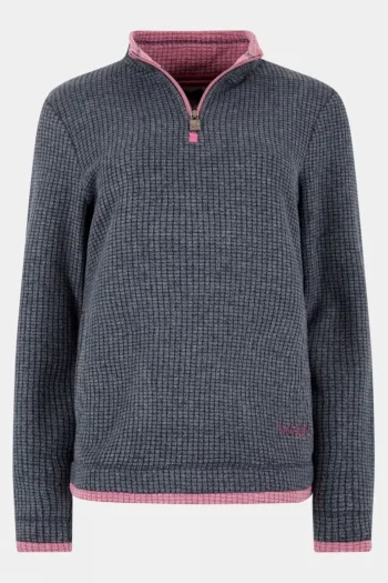 Discount Weird Fish Womens Beyonce Quarter Zip Grid Fleece