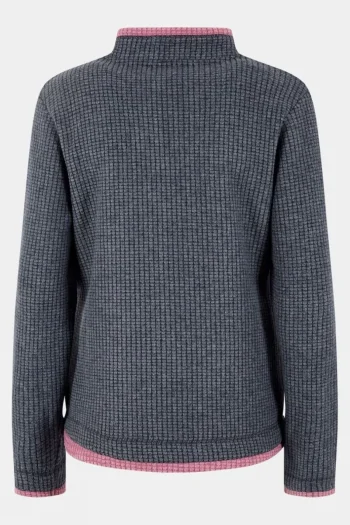 Discount Weird Fish Womens Beyonce Quarter Zip Grid Fleece