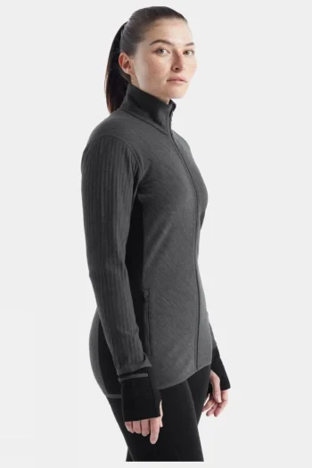 Outlet Icebreaker Womens Descender Long Sleeve Zip Top
