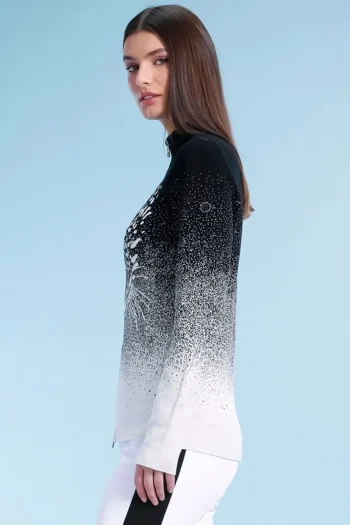 Clearance Poivre Blanc Womens Leopard Knit Ski Jacket