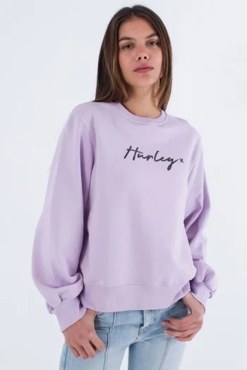 Outlet Hurley Womens Oceancare O&O Script Crew Sweatshirt