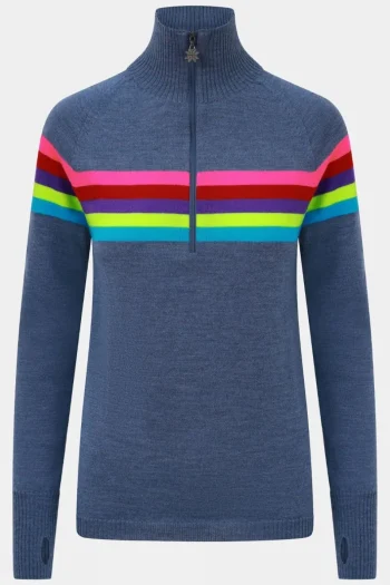 Outlet Snow Finel Womens Rainbow Merino Midlayer Top