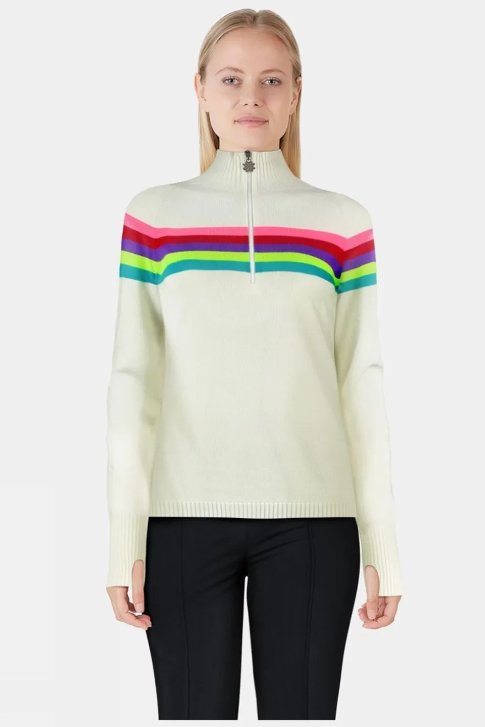 womens-rainbow-merino-midlayer-mdLsgrOW-2.webp Outlet Snow Finel Womens Rainbow Merino Midlayer Top