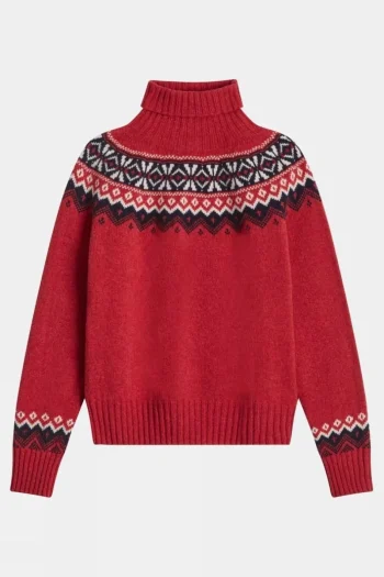 Sale Brora Womens Supersoft Lambswool Fair Isle Polo Neck