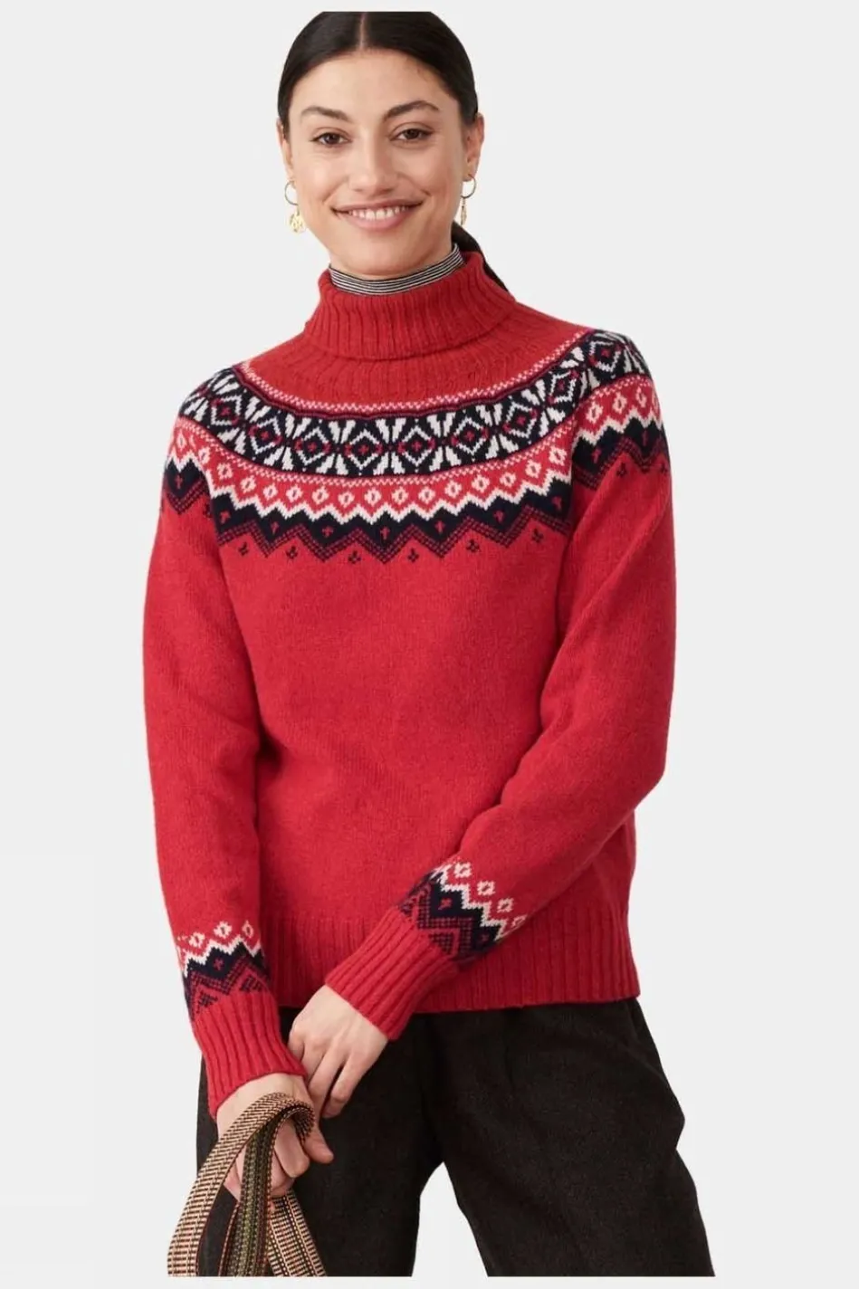 womens-supersoft-lambswool-fai-SdHSlDsj-1.webp Sale Brora Womens Supersoft Lambswool Fair Isle Polo Neck