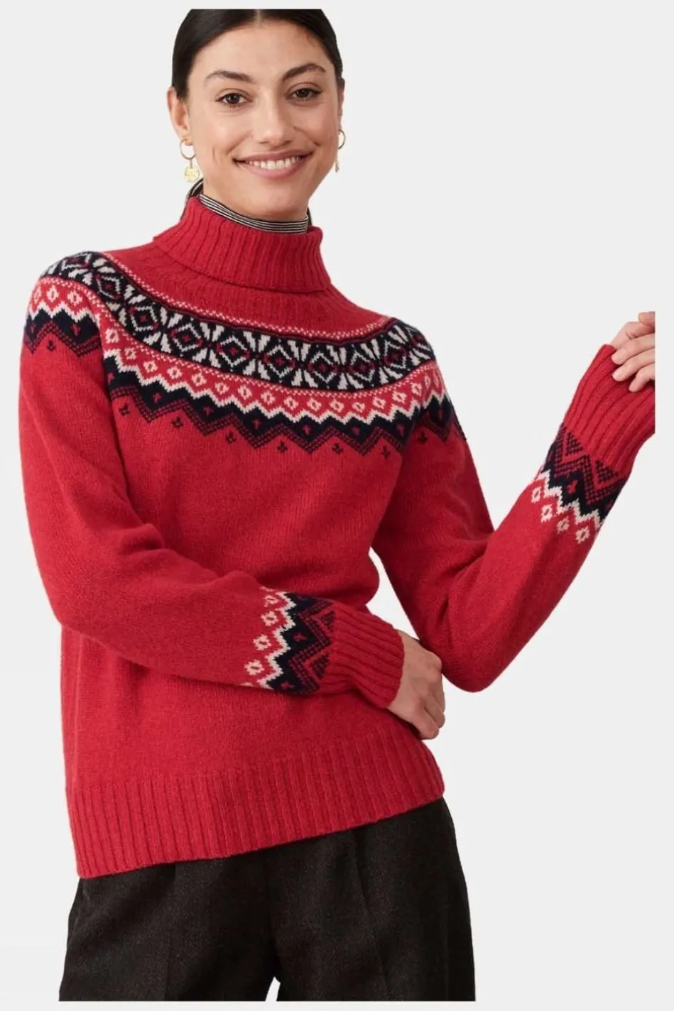 womens-supersoft-lambswool-fai-SdHSlDsj-3.webp Sale Brora Womens Supersoft Lambswool Fair Isle Polo Neck