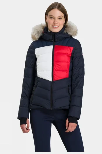 New Rossignol Womens Tommy Hilfiger Flag E- Faux Fur Jacket